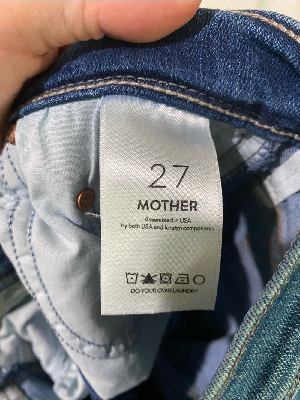 Mother The Cruiser Sneak Fray Jeans Hike Hike Baby Size 27 Flare Preppy 70s - Picture 15 of 16